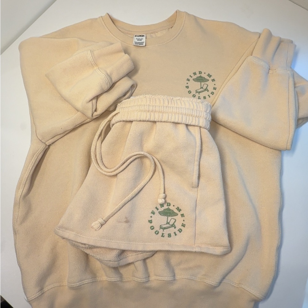 PINK Victoria's Secret Cream Crew Neck Sweater